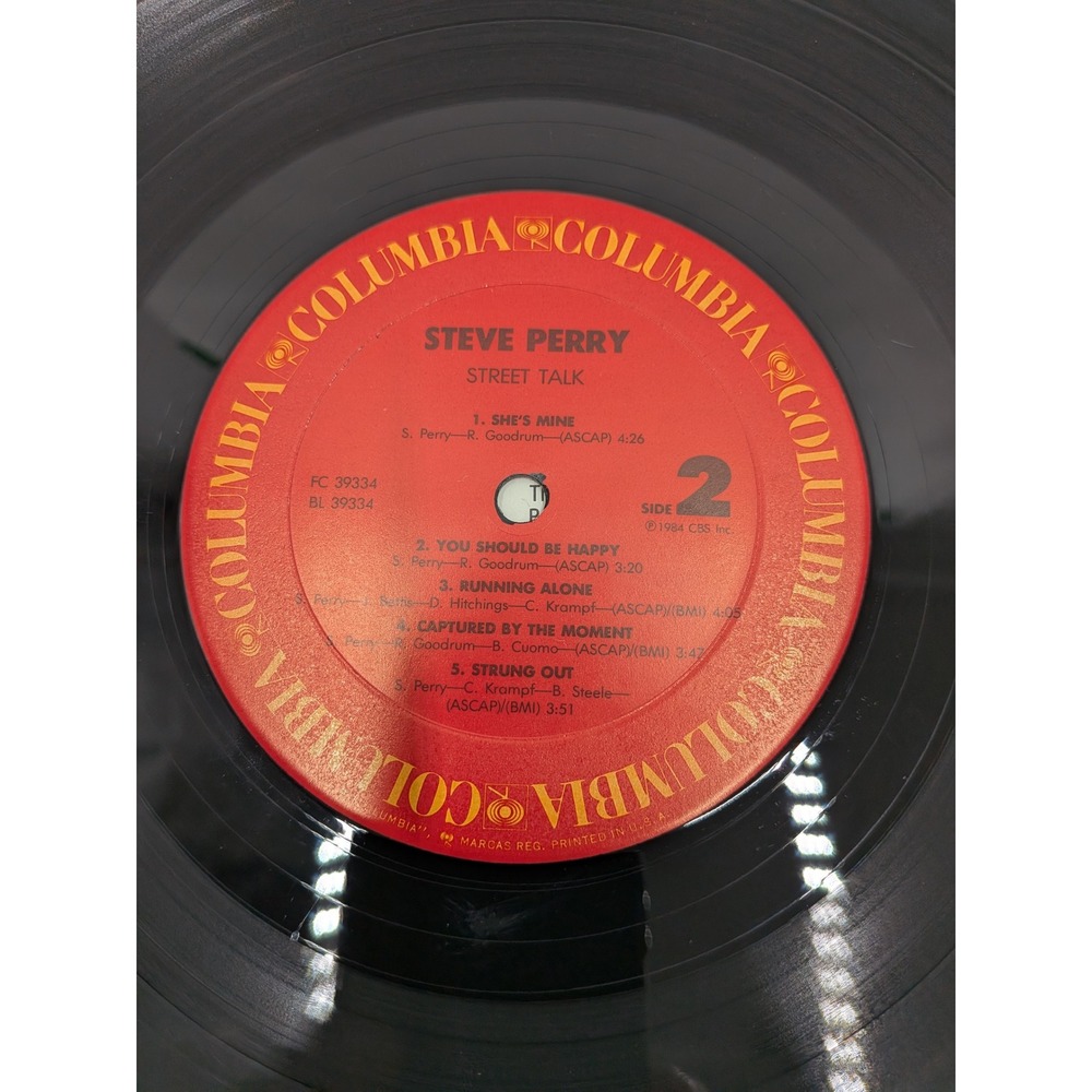 Steve Perry Street Talk Vinyl LP Album 1984 Columbia FC 39334 Oh Sherrie Rock - Picture 7 of 10